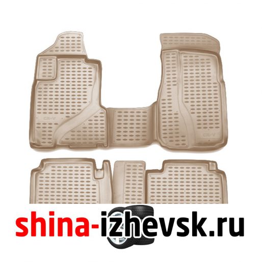 Коврик Autofamily коврики в салон для HONDA CR-V 2002-2006, 4 шт. , бежевый) в Ижевске
